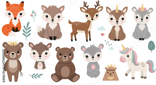 Cute Forest Animals Cartoon Characters