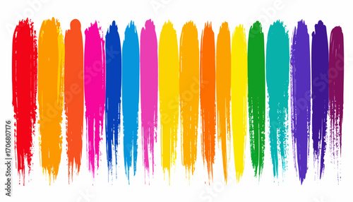Rainbow Paint Strokes Vibrant Colors.