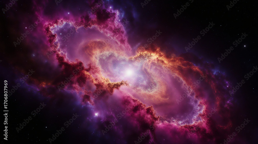 Fototapeta premium vibrant cosmic nebula background with swirling pink and purple hues | space, science, abstract, background, art theme
