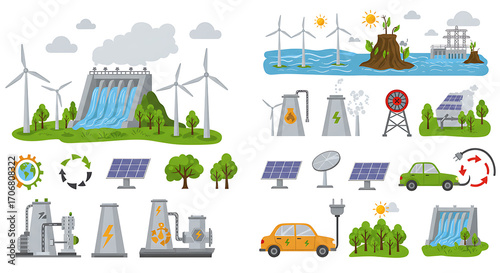 Renewable Energy Sources and Sustainable Technologies Illustration