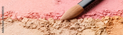 Pastel Grunge Makeup Style for Bold Aesthetic, Abstract texture with a makeup brush applying pastel colors on a surface.