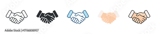 Partnership Icon Set Multiple Style Collection