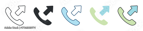 Outgoing Call Icon Set Multiple Style Collection