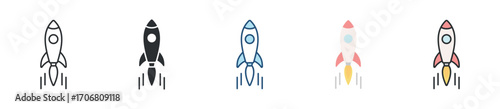 Rocket Icon Set Multiple Style Collection