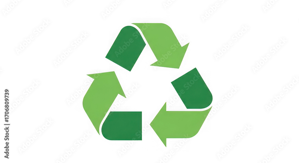 Obraz premium Iconic green recycling symbol featuring three interconnected arrows promoting sustainability and environmental responsibility for eco-conscious projects transparent background