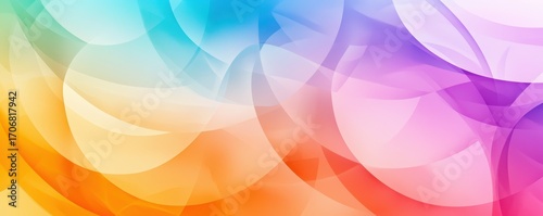 A vibrant abstract design featuring soft curves and a gradient of colors, creating a sense of movement and harmony.