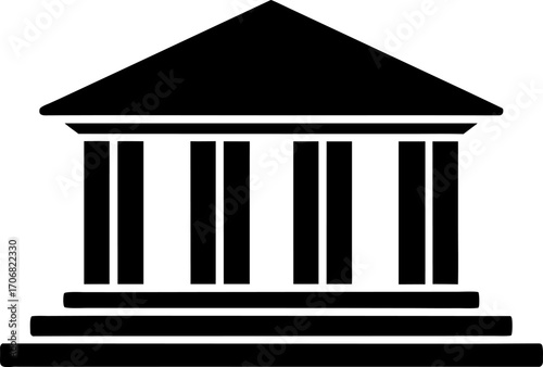 A Bank Building with Columns Simple Graphic Symbol