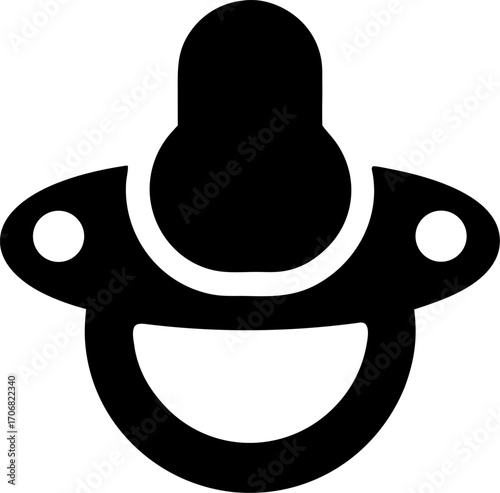 A Baby Pacifier Simple Graphic Symbol Clean Silhouette
