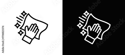 Water Stains Icon In Black And White Filled Style