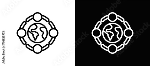 Community Fund Icon In Black And White Filled Style