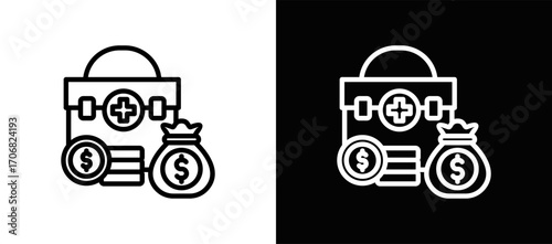Relief Fund Icon In Black And White Filled Style