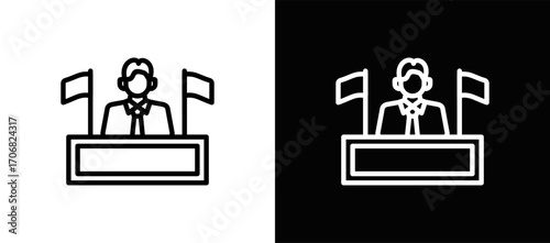 Ambassador Fund Icon In Black And White Filled Style