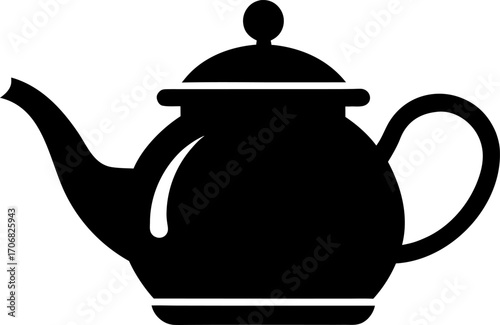 A Teapot Minimalist Vector Icon Solid Black Clean