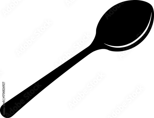 Cooking Spoon Silhouette Vector Illustration Black