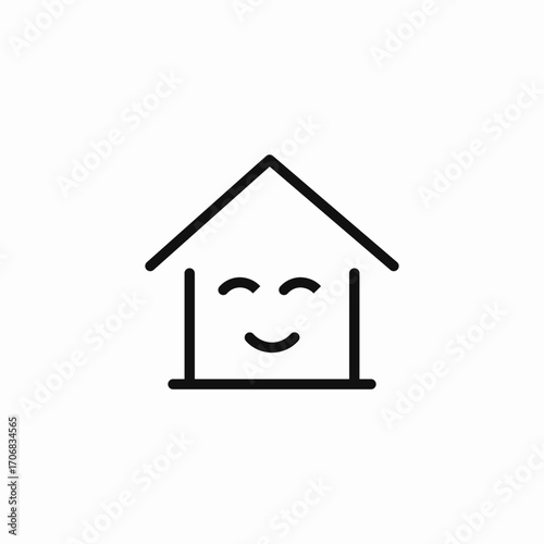 a happy home icon icon sign vector