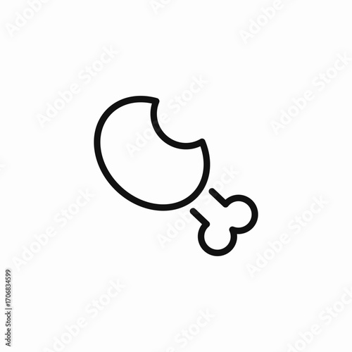 a partially eaten chicken legs icon sign vector