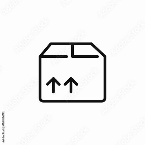 cardboard box with arrows icon sign vector