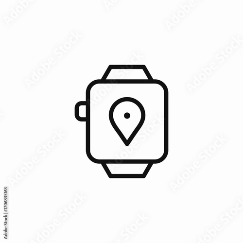 smartwatch location pin icon sign vector