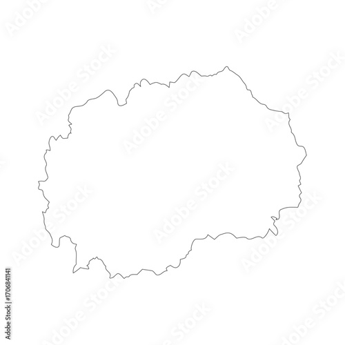 North Macedonia map vector outline