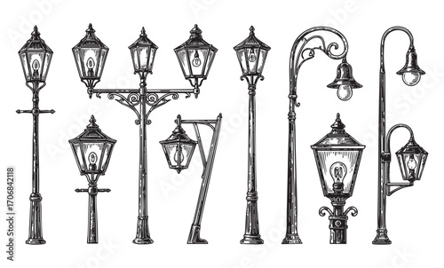 Old antique street lamp