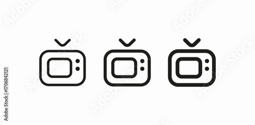 old television screen icon sign vector