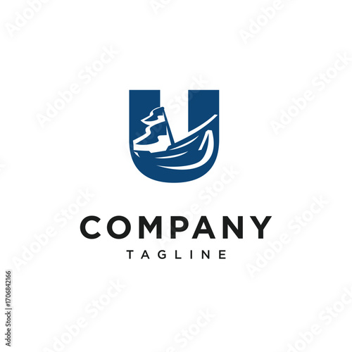 Letter U Sailing Logo Icon Vector