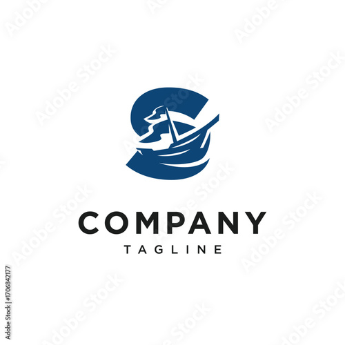 Letter S Sailing Logo Icon Vector