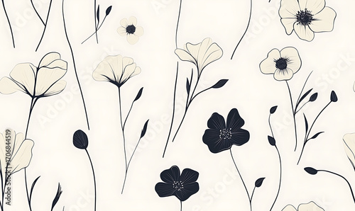 Floral or leaf pattern background suitable for wallpaper, fabric, or decorative design. Soft colors and natural style, ideal for digital and print use.