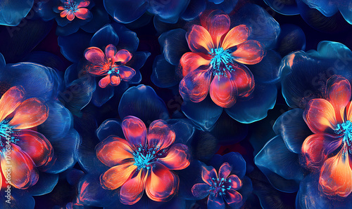 Floral or leaf pattern background suitable for wallpaper, fabric, or decorative design. Soft colors and natural style, ideal for digital and print use.