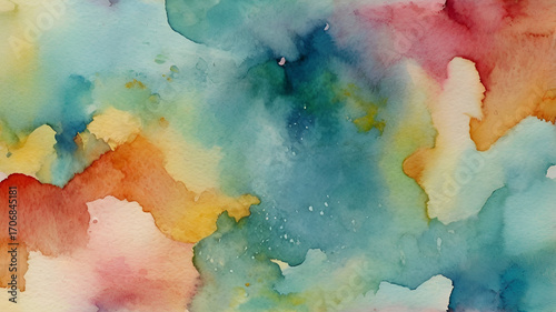 A hand-painted abstract design featuring a rich, colorful watercolor texture that adds depth and artistic flair.

