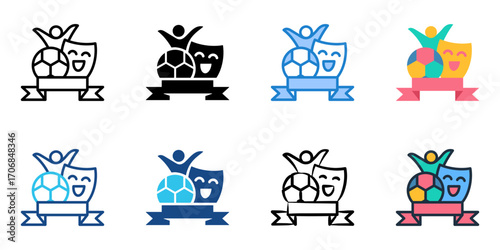 Club activity icon set multiple style collection 
