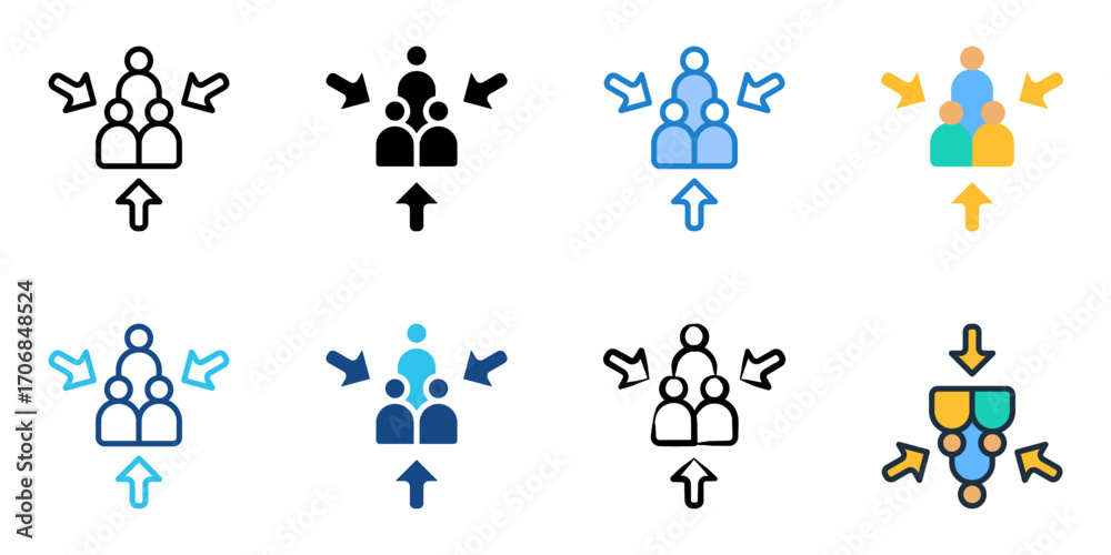 Fototapeta premium Morning assembly icon set multiple style collection 