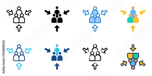 Morning assembly icon set multiple style collection 
