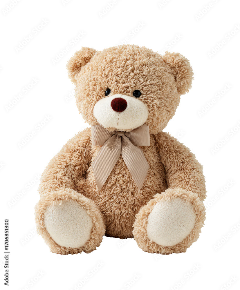 Obraz premium Beige teddy bear, seated, plush
