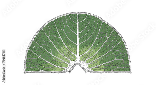 A vibrant green kale leaf cut in half on a white background, celebrating National Kale Day with fresh, healthy produce.