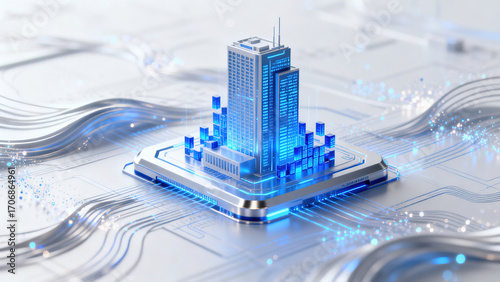 The urban buildings on the chip