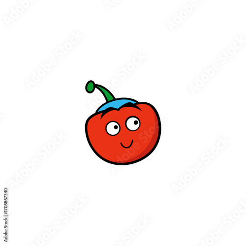 apple on christmas hat art vector 