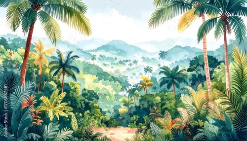 Lush tropical valley vista