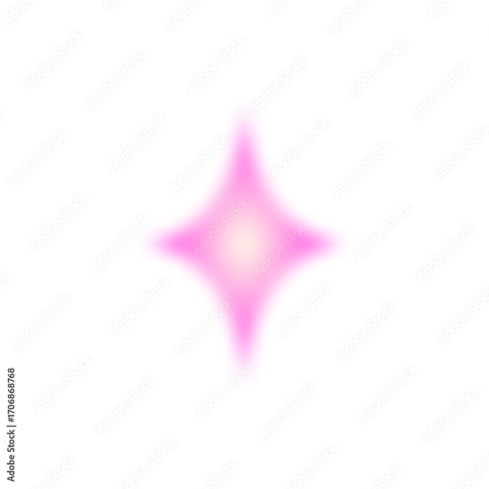 Obraz premium Blurred glowing pink star element on transparent background