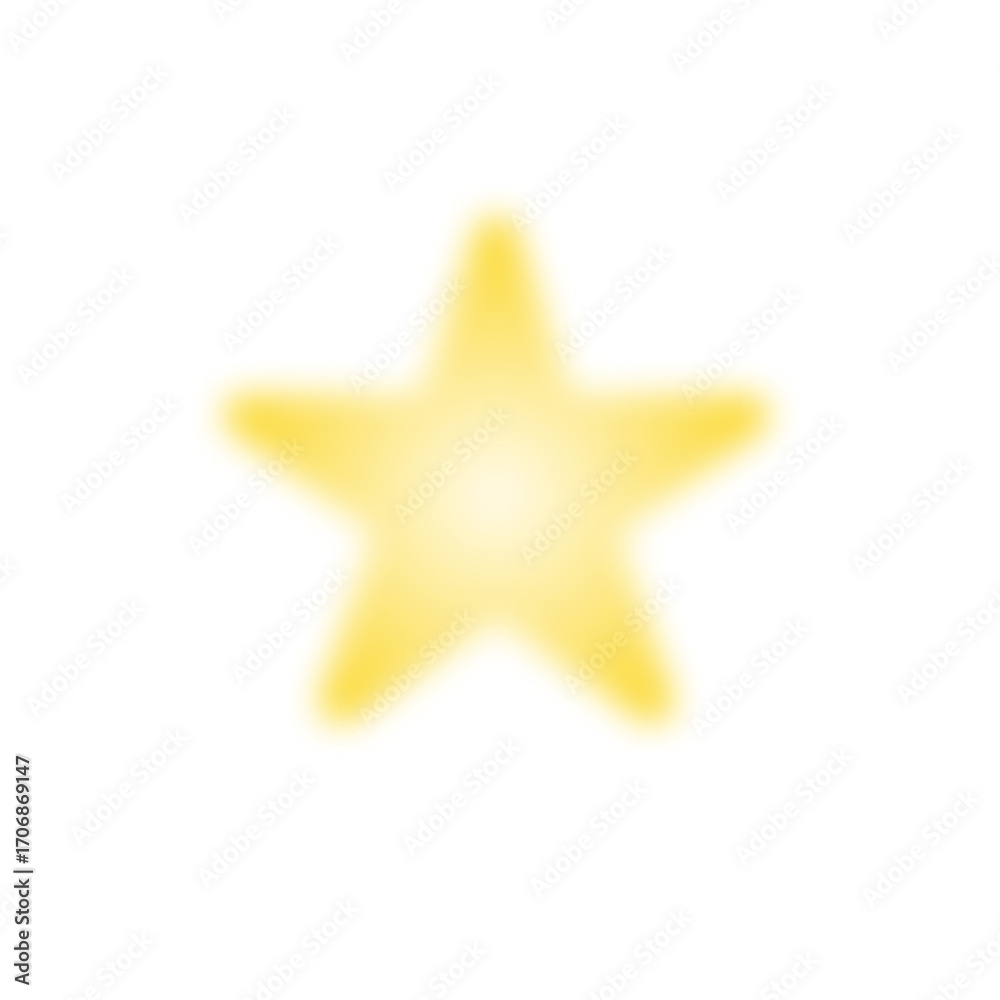 Obraz premium Yellow glowing star shaped element with transparent background