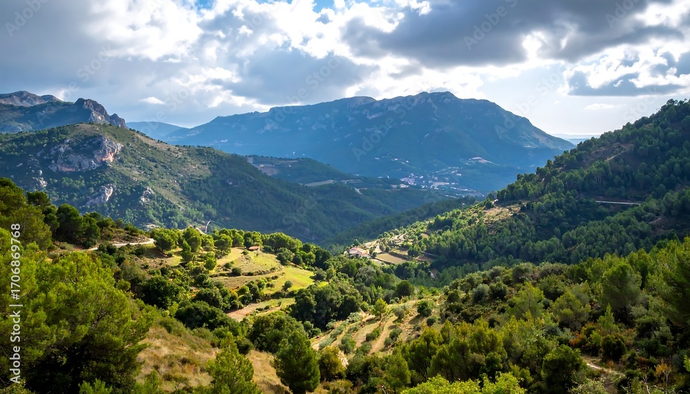 Naklejka premium Mountain valley landscape (7)