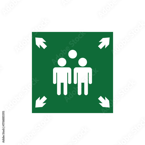 Assembly Point sign vector logo design template