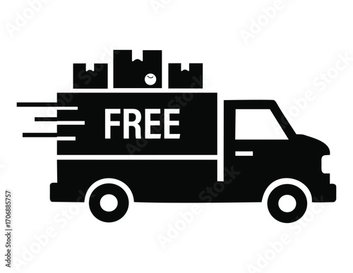 A delivery truck with boxes symbolizing logistics and speedy shipping