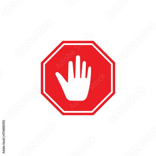 Stop sign icon vector style illustration