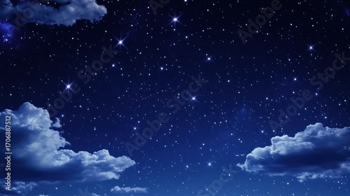 Night sky with stars and clouds