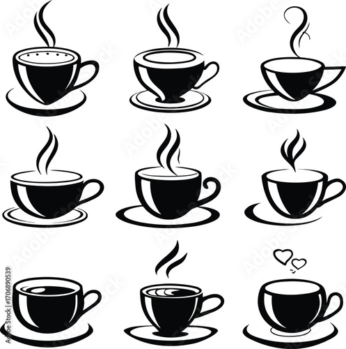 Coffee and Tea Silhouette Collection