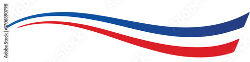 French flag tricolor rainbow curvy design  
