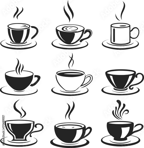 Espresso and Cappuccino Vector Set