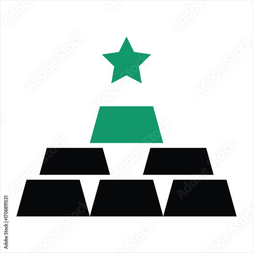 gold standard icon in glyph emerald green style vector illustration