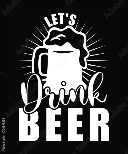 Quadro su tela LET'S DRINK BEER TSHIRT DESIGN